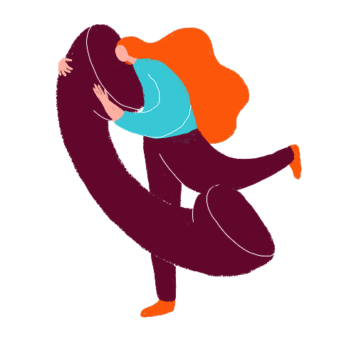 Ilustrace telefonující ženy