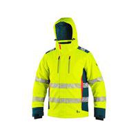 Bunda CXS BEDFORD WINTER, výstražná, zimná, pánska, softshell, žlto-petrolová