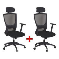 Kancelárska stolička Jenny 1+1, sieť, čierna