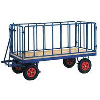 Ručný plošinový vozík so štyrmi stenami s mrežovanou výplňou, do 600 kg