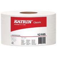 Toaletný papier Katrin Classics Gigant S2 2-vrstvový, 18 cm, 1 040 útržkov, 75 % biela, 12 kotúčov
