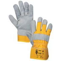 Kožené rukavice CXS, sivé/žlté