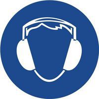 Príkazové bezpečnostné tabuľky – Používaj chrániče sluchu
