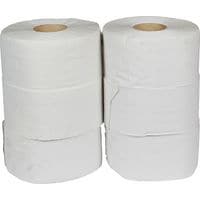 Toaletný papier Jumbo 2-vrstvový, 19 cm, 105 m, 75% biely, 6 kotúčov