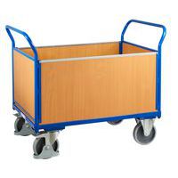 Plošinové vozíky s dvoma držadlami s plnou výplňou a bočnými stenami, do 500 kg