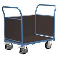 Plošinové vozíky s dvoma držadlami s plnou výplňou a bočnou stenou, do 1 000 kg