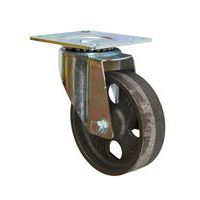 Liatinové transportné kolesá s prírubou, priemer 80 - 100 mm, otočné, klzné ložiská, teplotne odolné