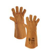 Zváračské kožené rukavice CXS, hnedé