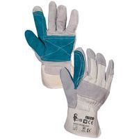 Kožené rukavice CXS so zvýšenou odolnosťou, biele/zelené