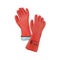 Zimné bavlnené rukavice CXS máčané v PVC, červené