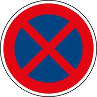 Dopravná značka Zákaz zastavenia (B28)