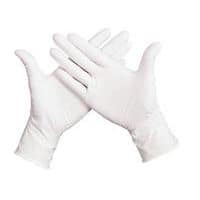 Jednorazové latexové rukavice Manutan, biele