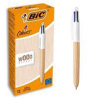 Sada 12 štvorfarebných zasúvacích pier 4 Couleurs Wood Style - BIC