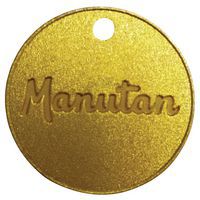 Mosadzný žetón Manutan Expert, priemer 30 mm, číslovaný 001 - 100