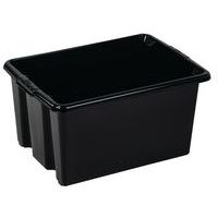 Plastové úložné boxy Manutan Expert, čierne