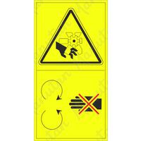 Výstražné tabuľky – Výstraha, nebezpečenstvo odseknutia prstov alebo ruky