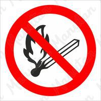 Zákazové bezpečnostné tabuľky – Zákaz manipulácie s plameňom