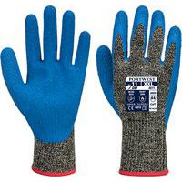 Aramid HR Cut Latexové rukavice, čierna/modrá
