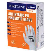 Automatové antistatické PU prstové rukavice, sivá