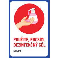 Použite dezinfekčný gél, plast, 297 x 210 x 0,5 mm, A4