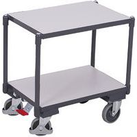 Policový vozík Euro systém dolly ESD, 2 police, 67,5 x 41,5 x 66,5 cm, sivý