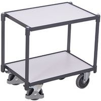 Policový vozík Euro systém dolly ESD, 2 police, 10mm hrana, 67,5 x 41,5 x 63,5 cm, sivý