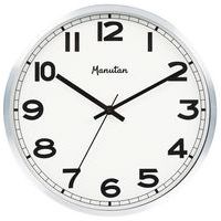 Analógové hodiny Manutan Expert, autonómny quartz, priemer 30 cm, hliník
