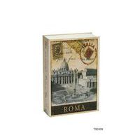 Kovová bezpečnostná schránka v tvare knihy Roma