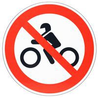 Zákazové značenie Manutan Expert - Zákaz vjazdu na motocykli, hliník, 350 mm
