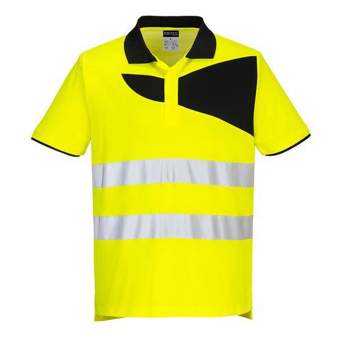 PW2 Hi-Vis Polo tričko S/S, čierna/žltá