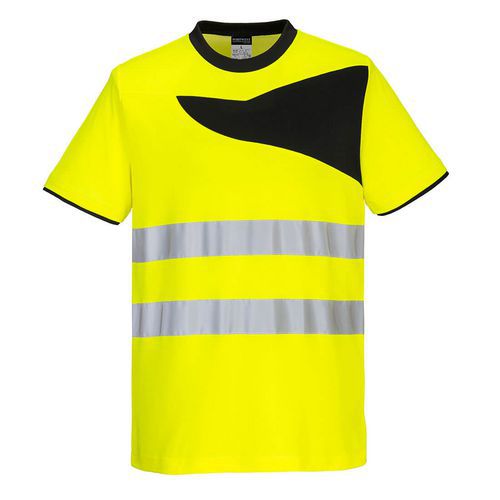 Tričko PW2 S / S, čierna/žltá