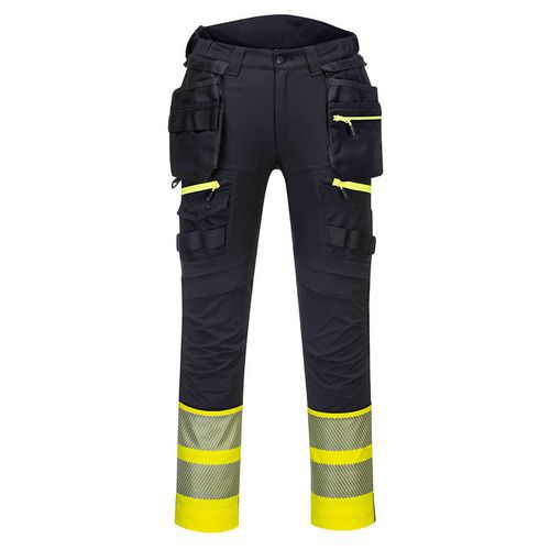 Nohavice DX4 Hi-Vis s odnímateľným vreckom triedy 1, čierna/žltá