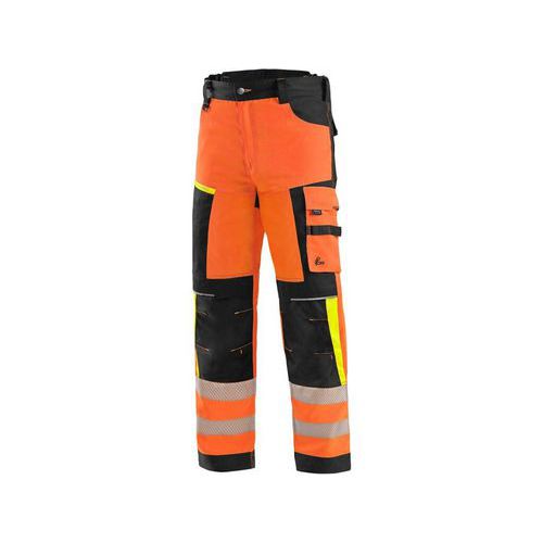 Nohavice CXS BENSON výstražné, pánske, oranžovo-čierne