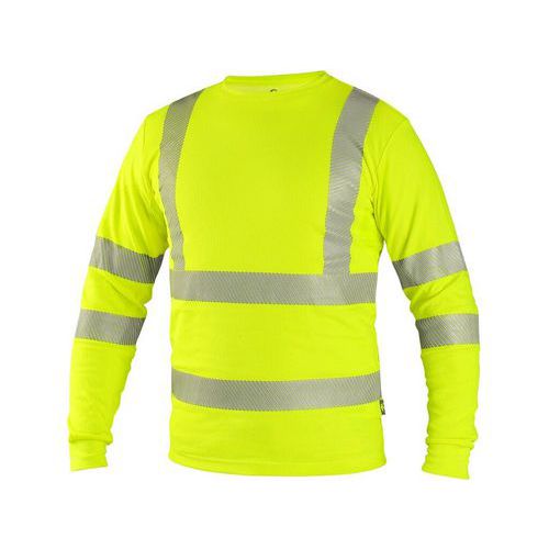 Tričko CXS OLDHAM, dlhý rukáv, výstražné, pánske, žlté