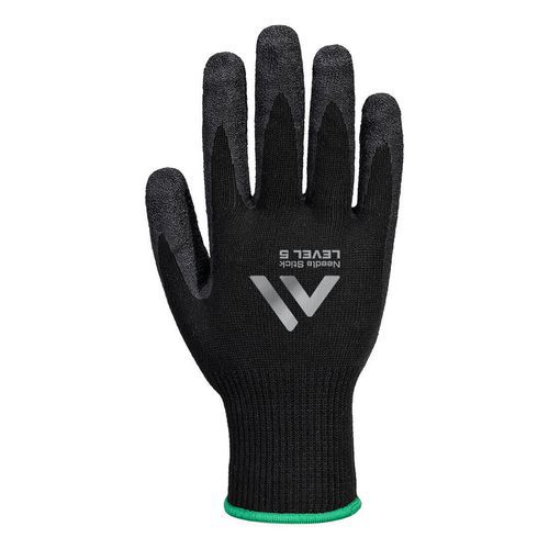 Ihlové rukavice F10 Latex Crinkle, čierna
