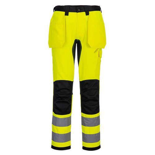 WX2 Eco Hi-Vis holster vreckové nohavice, čierna/žltá