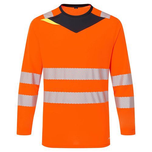 DX4 Hi-Vis tričko L/S, čierna/oranžová