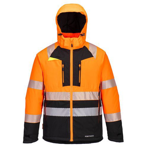 DX4 Zimná bunda Hi-Vis triedy 2, čierna/oranžová