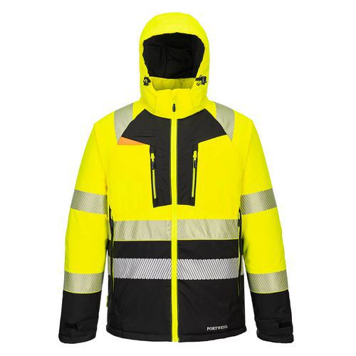 DX4 Zimná bunda Hi-Vis triedy 2, čierna/žltá