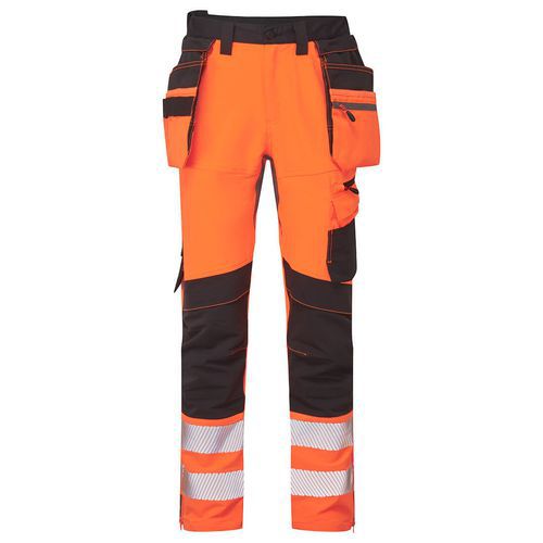 DX4 Hi-Vis odnímateľné vreckové nohavice, čierna/oranžová