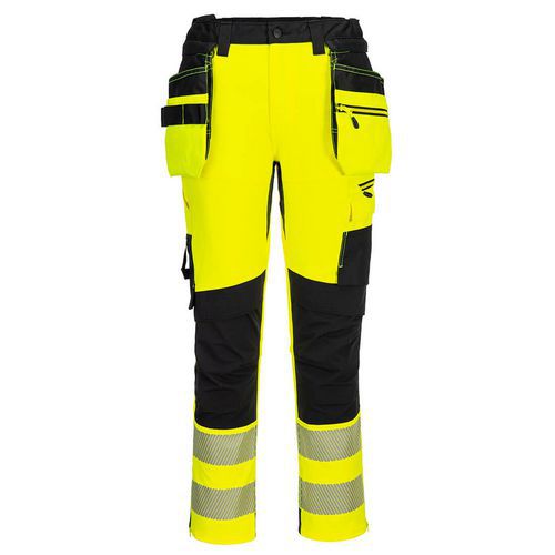 DX4 Hi-Vis odnímateľné vreckové nohavice, čierna/žltá