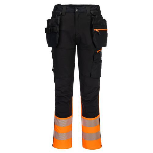 DX4 Hi-Vis triedy 1 nohavice Craft s odnímateľným vreckom, čierna/oranžová