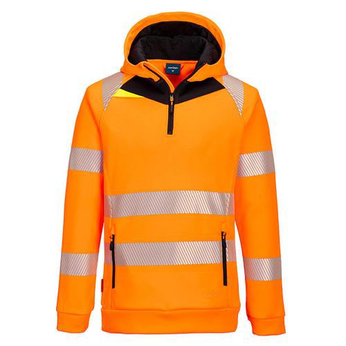 DX4 Hi-Vis 1/4 zips mikina, čierna/oranžová