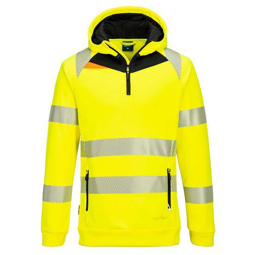 DX4 Hi-Vis 1/4 zips mikina, čierna/žltá