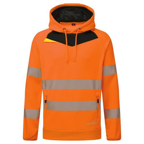 DX4 Hi-Vis mikina s kapucňou, čierna/oranžová