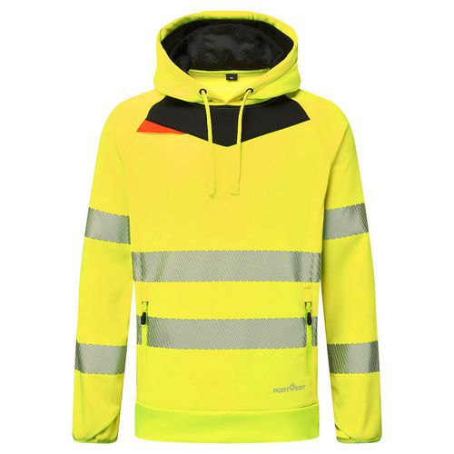 DX4 Hi-Vis mikina s kapucňou, čierna/žltá