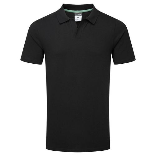 Recyklovateľné polo-tričko z organickej bavlny, čierna