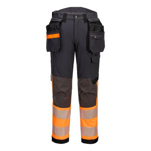 EV4 Hi-Vis Stretch Holster nohavice triedy 1, oranžová/sivá