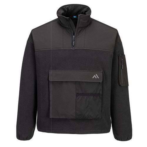 KX3 Fleece na zips 1/4, čierna