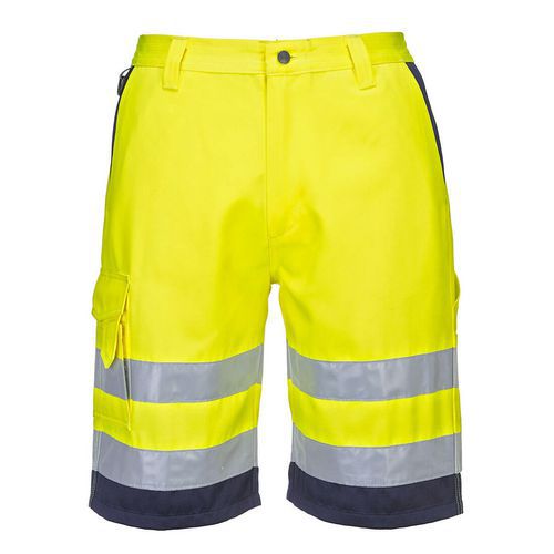 Hi-Vis ľahké polybavlnené šortky, modrá/žltá